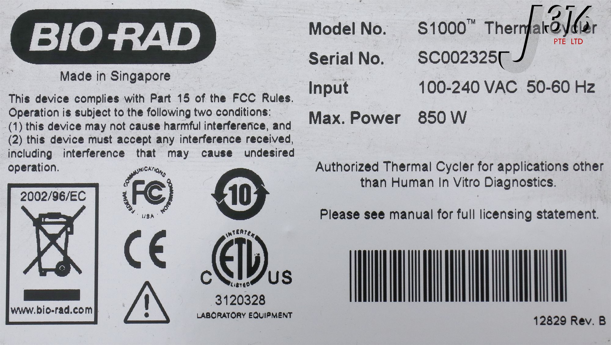 Thermocycleur Bio-Rad S1000 + Module Réaction Deep 96 Puits - Occasion Avec Garantie 90 Jours